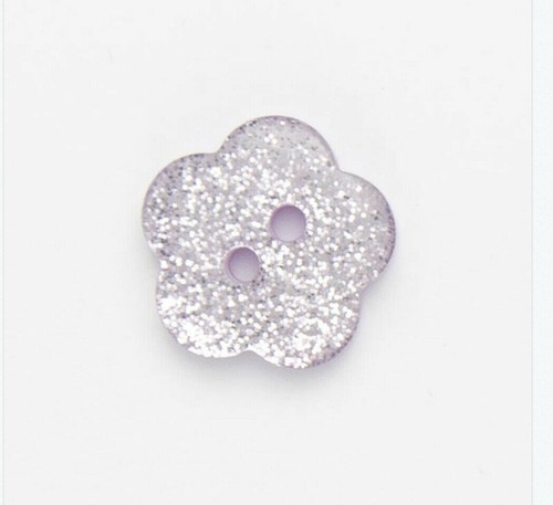 Glitter Flower Flat 2 Hole Buttons 11.5mm 15mm 18mm baby knits clothes crafts - Picture 6 of 7