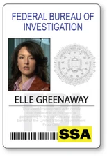 CRIMINAL MINDS ELLE GREENAWAY NAME BADGE PROP HALLOWEEN COSPLAY MAGNET BACK