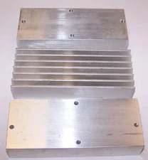 3 Medium Flat Aluminum Heat sink 2.2" H x 1" W x5.5" L With Various Holes Used