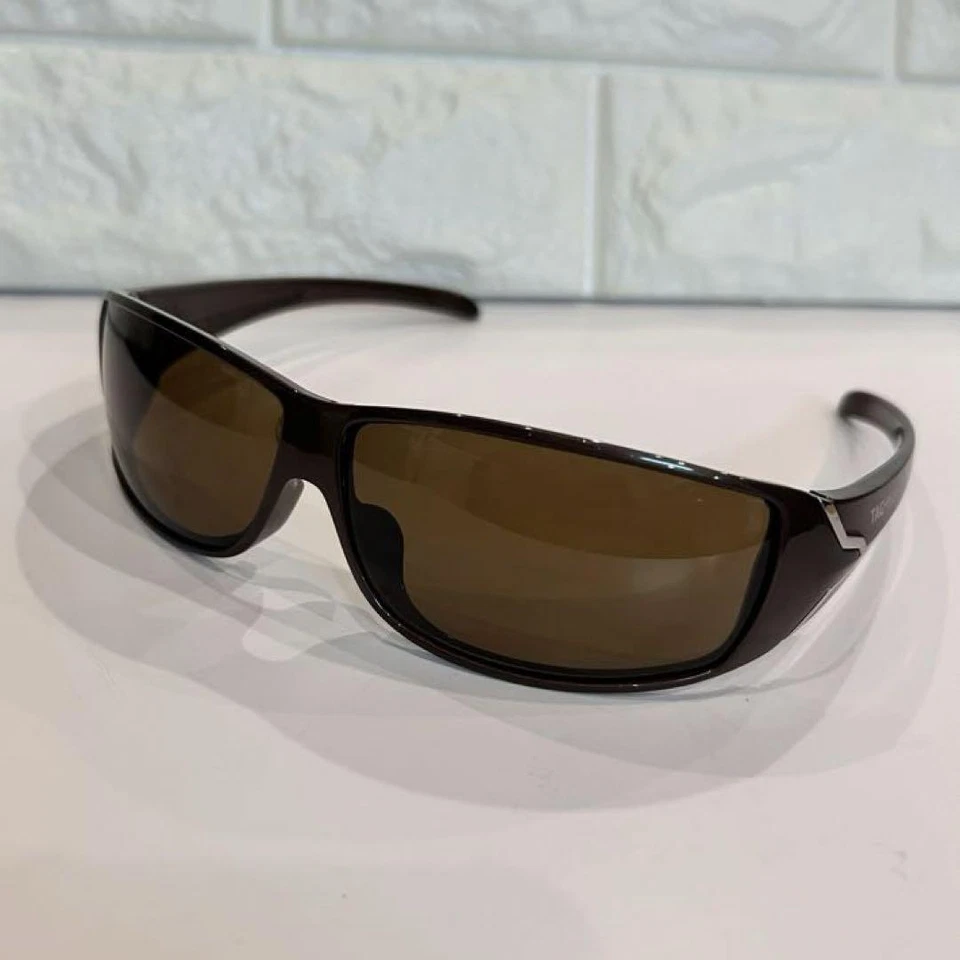 Auténticas gafas de sol deportivas rectangulares para hombre TAG HEUER TH9204 marrón 68-12 125 Foto 3 de 4