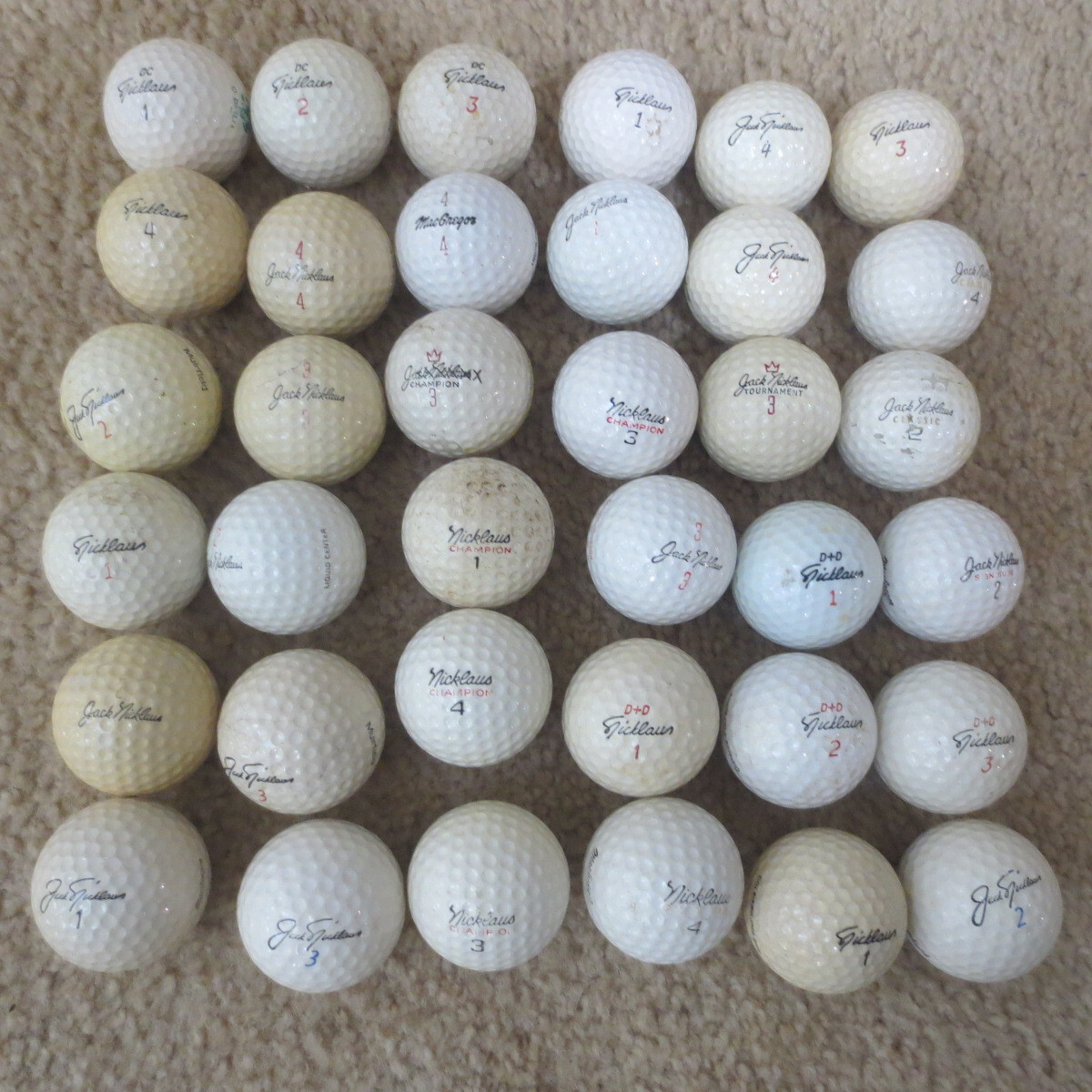 Vintage Signature Golf Ball Jack Nicklaus Lot(36) All Different | eBay