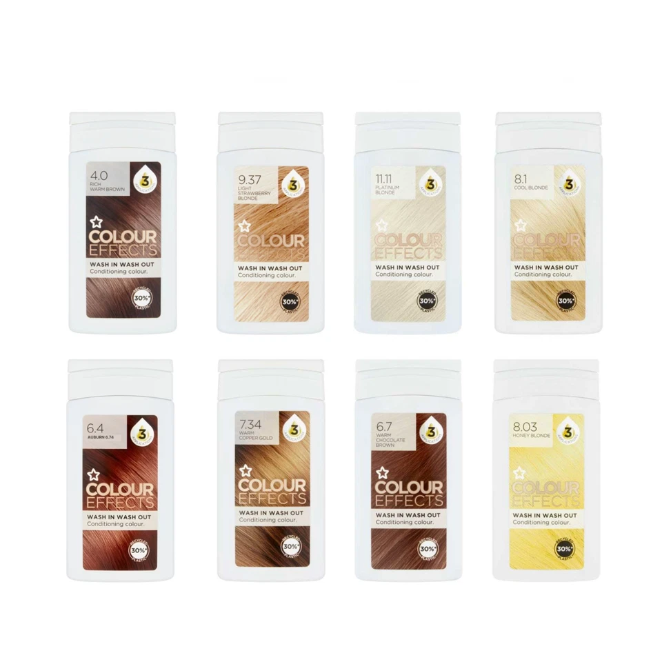 4 x Colour Effects Wash In Wash Out Conditioning Color 8 Shades Superdrug VEGAN