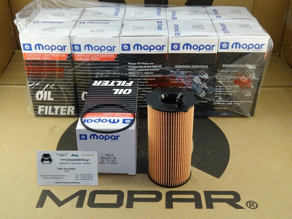 Filtro de aceite de motor Jeep Wrangler JK 07-18 2.8TD 68032204AB nuevo genuino Mopar X10 Foto 4 de 4