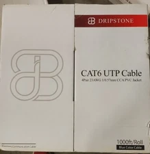 Dripstone CAT6 Solid UTP 1000ft Ethernet Cable - Blue