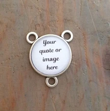 Custom Rosary Center – 18mm Glass Cabochon with Tibetan Silver Base