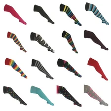 Long Colourful Socks Winter Over the Knee Gift Stocking Bright Pattern Stripe
