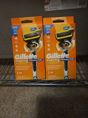 2 Pack Gillette ProGlide Shield Men's Razor Handle with 2 Cartridge Refills NEW