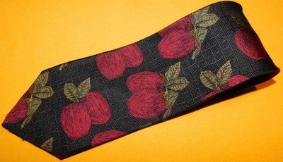 ROBERT TALBOTT BEST OF CLASS BLACK/RED/GREEN FRUIT MOTIF TIES - DESIGNER TIES.