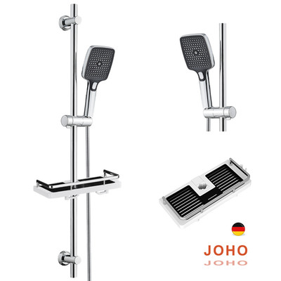 Duschstange mit Handbrause Edelstahl 100cm höhenverstellbar Brausegarnitur JOHO
