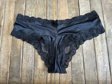 Vtg Jessica Simpson M Black Sheer Lace Back Bikini Hiphugger Panties Panty