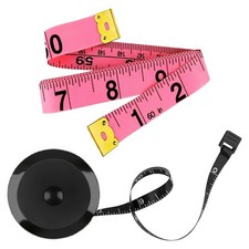 2 Pack Soft Tape Measure Retractable Measuring for 150 centimeters, Black