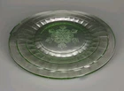 Vintage Anchor Hocking Uranium Block Optic Snowflake 9" Green Dinner Plate