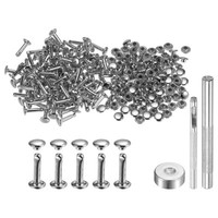100 Set Leder Nieten 6Mm X 12Mm Metall Doppelkappe Nieten DruckknöPfe, Silberton