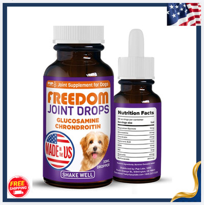 New Dog Joint Drops 30ml Glucosamine MSM Hyaluronic Acid Mobility Support