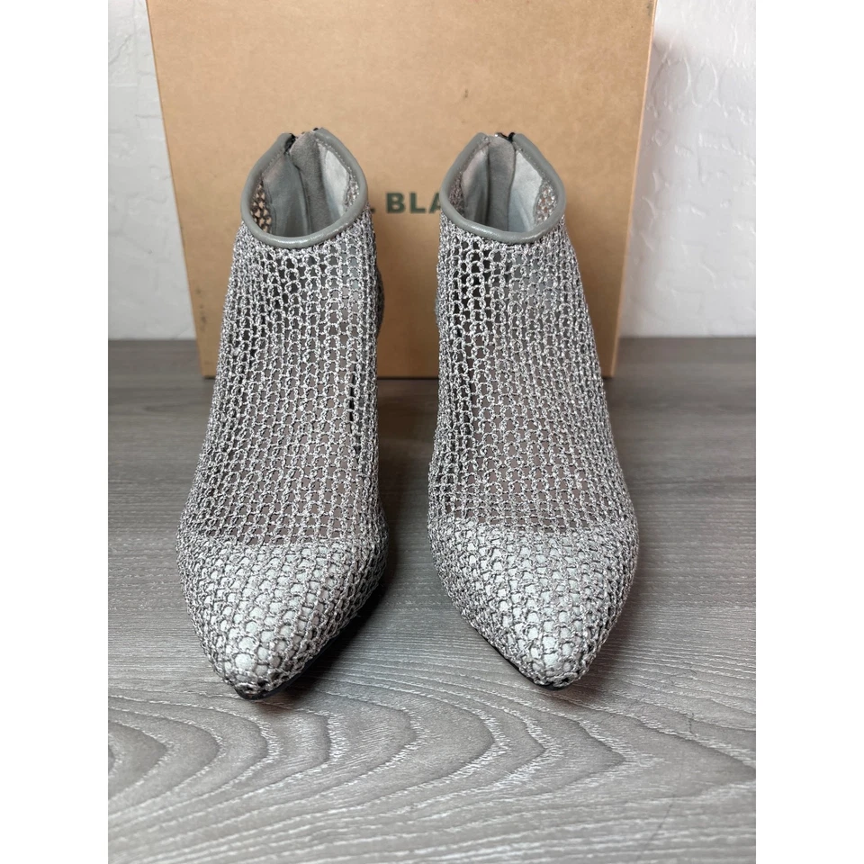 Botines todo negro gris tejido tejido bloque tacón plateado para mujer talla 36,5- nuevos en caja Foto 3 de 4