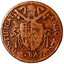 1822 XXII B Italien Kirchenstaat 1/2 Baiocco Pius VII KM# 1278