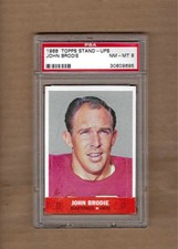 1968   TOPPS   STAND UPS  FOOTBALL   JOHN  BRODIE      PSA  8