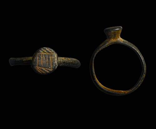 Gnostic Egyptian Bronze Magic Ring Protection Symbolism 200 BC Size 4 Authentic