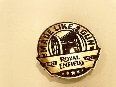 Set of Two Emblems Plaque Enfield Brushed Brass - Very Classy...