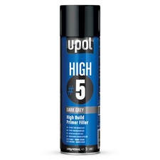 HIGH #5 High Build Primer Filler 450ml x8 Aerosol Dark Grey - U-POL HIGHDG/AL