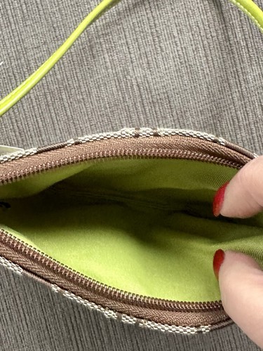 Portafoglio COACH piccolo pochette da polso firma C logo kaki lime nuovo con etichetta - Foto 4 di 6