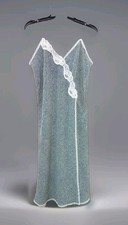 60's 70's Val Mode Nightgowns Slip Dress M Pullover Sleeveless Lace Trim Floral