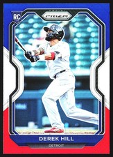 Derek Hill 2021 Panini Prizm Red White Blue Prizm Rookie RC Detroit Tigers #206