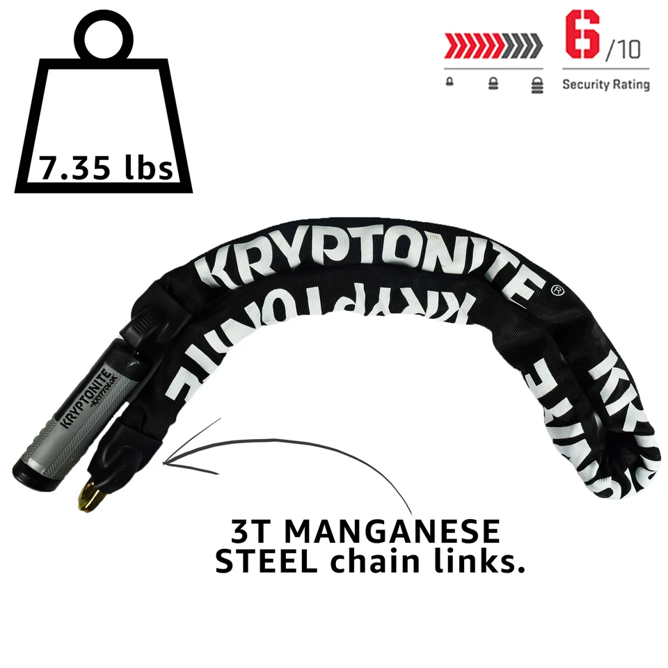 Kryptonite 003274 KryptoLok 912 Combo Chain Lock - 120cm - Image 2 of 4