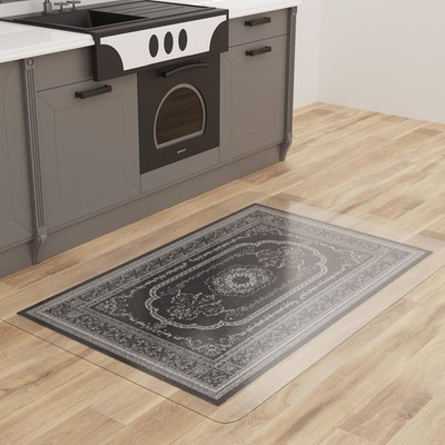 3x5 ft Clear PVC Vinyl Floor Protector Mat NonSlip For Dining Room