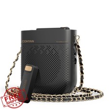 Portable Voice Amplifier Bluetooth Speaker Wireless Lavalier Mic Black