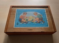 &Auml;lterer Holz Baukasten, ca. 23,5 cm X 16,5 cm X 5 cm, mit Gebrauchsspuren