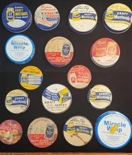 Vintage Kraft Mustards Metal Lids Lot  for Glass Jar Mustard Cheese