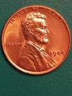 1944- P Lincoln Wheat GEM BRILLIANT RED UNCIRCULATED See Pics Nice Coin