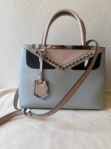FENDI Petite 2 Jours Monster Eyes Leather Handbag