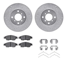 Dynamic Friction Company 7512-01003 Rotors Drilled & Slotted Silver W/ 5000