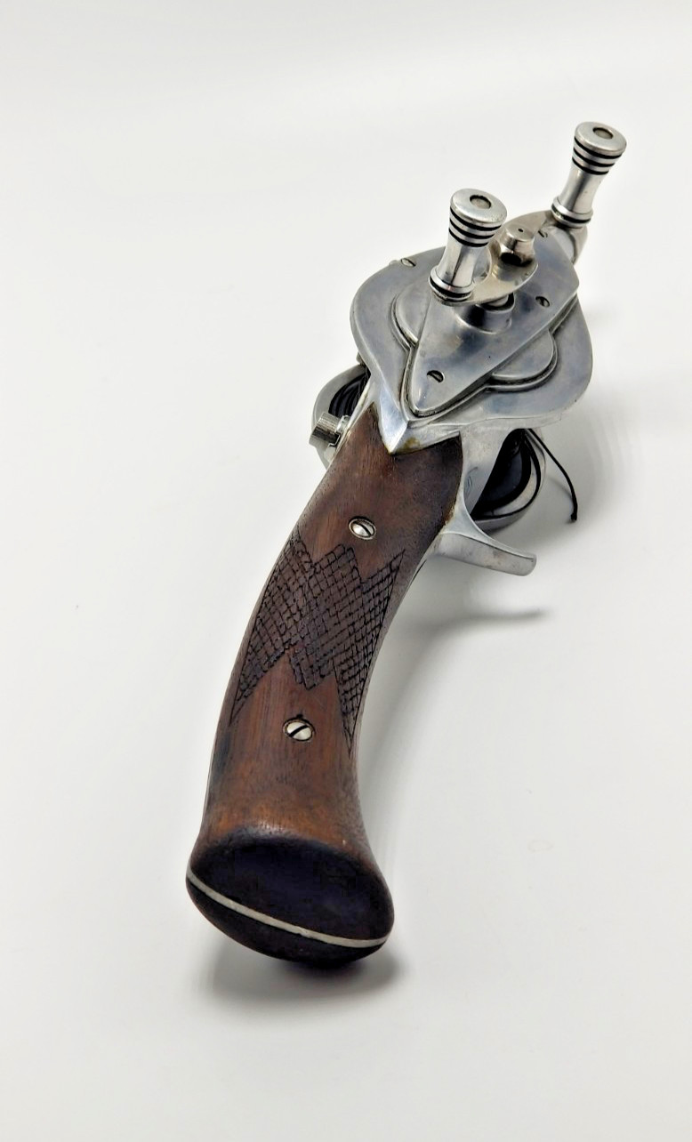 Vintage Hurd Super Caster Walnut Pistol Grip Fishing Reel 1940"s Serial # 40078