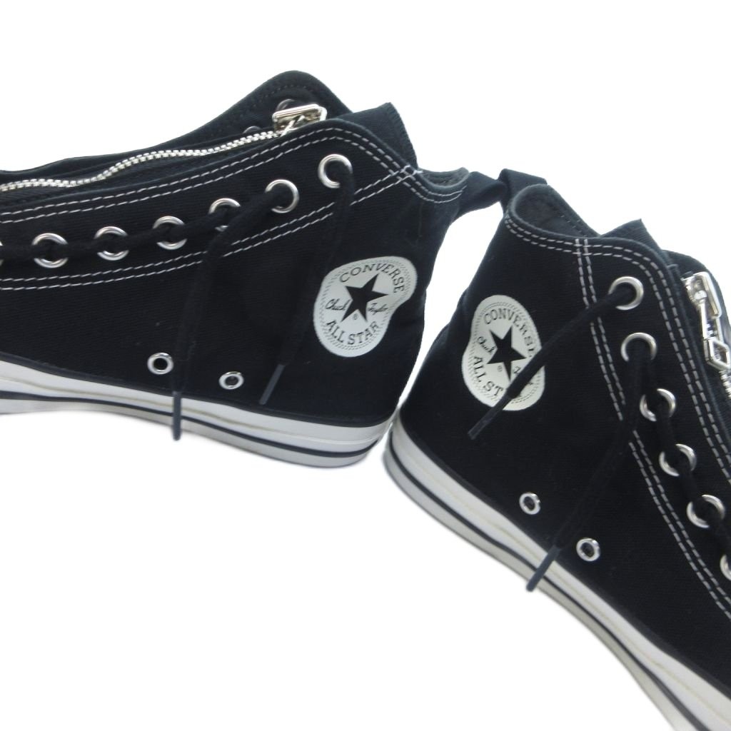 Converse React HD High Top Sneakers Black Canvas Leather Size 25cm Used thumbnail 3