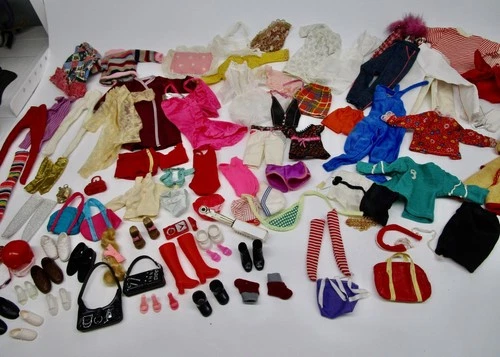Vintage Barbie clothing accessory lot 70s - 2000s Fashion Fever shoes bags +