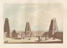 Pagod Pagodas India India Asia Aquatint Etching Ferrario 1820