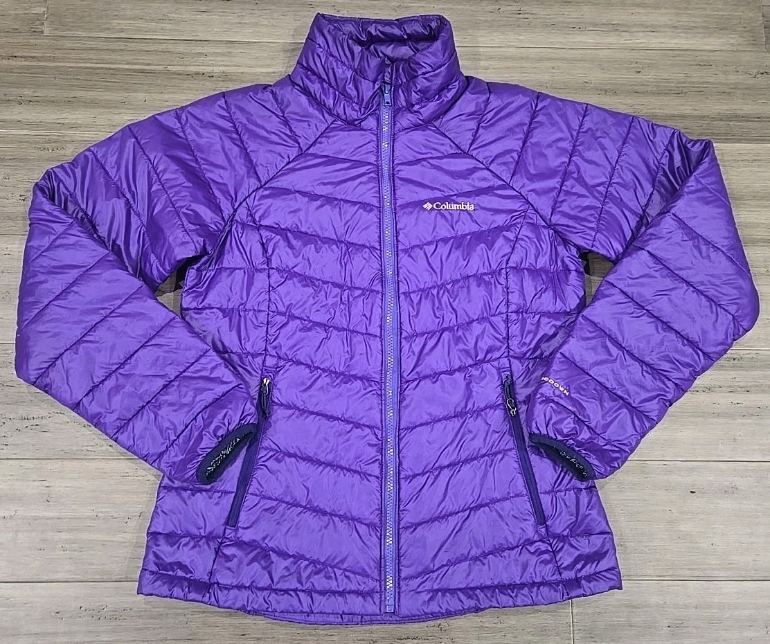 OMNI-TECH 薄紫色ドット柄 ジャケット Columbia Turbo Down 860TD Jacket Size M Omni Heat Vibrant Purple