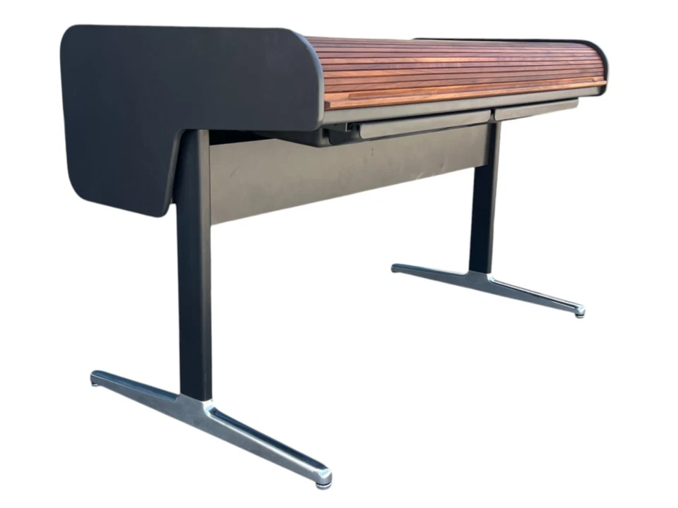 Mid-Century Modern George Nelson for Herman Miller Rosewood Rolltop Desk - Image 2 of 4