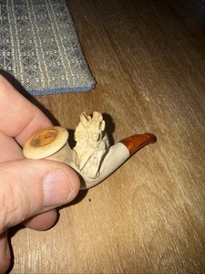 Vintage meerschaum pipe - Elk with og case - amber - pls read
