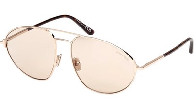 NEW TOM FORD KEN TF1095 28E ROSE GOLD BROWN AVIATOR AUTHENTIC SUNGLASSES