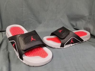 Jordan Hydro IV Retro (GS) Sandals Black Red Boys Size 7Y NEW IN BOX!