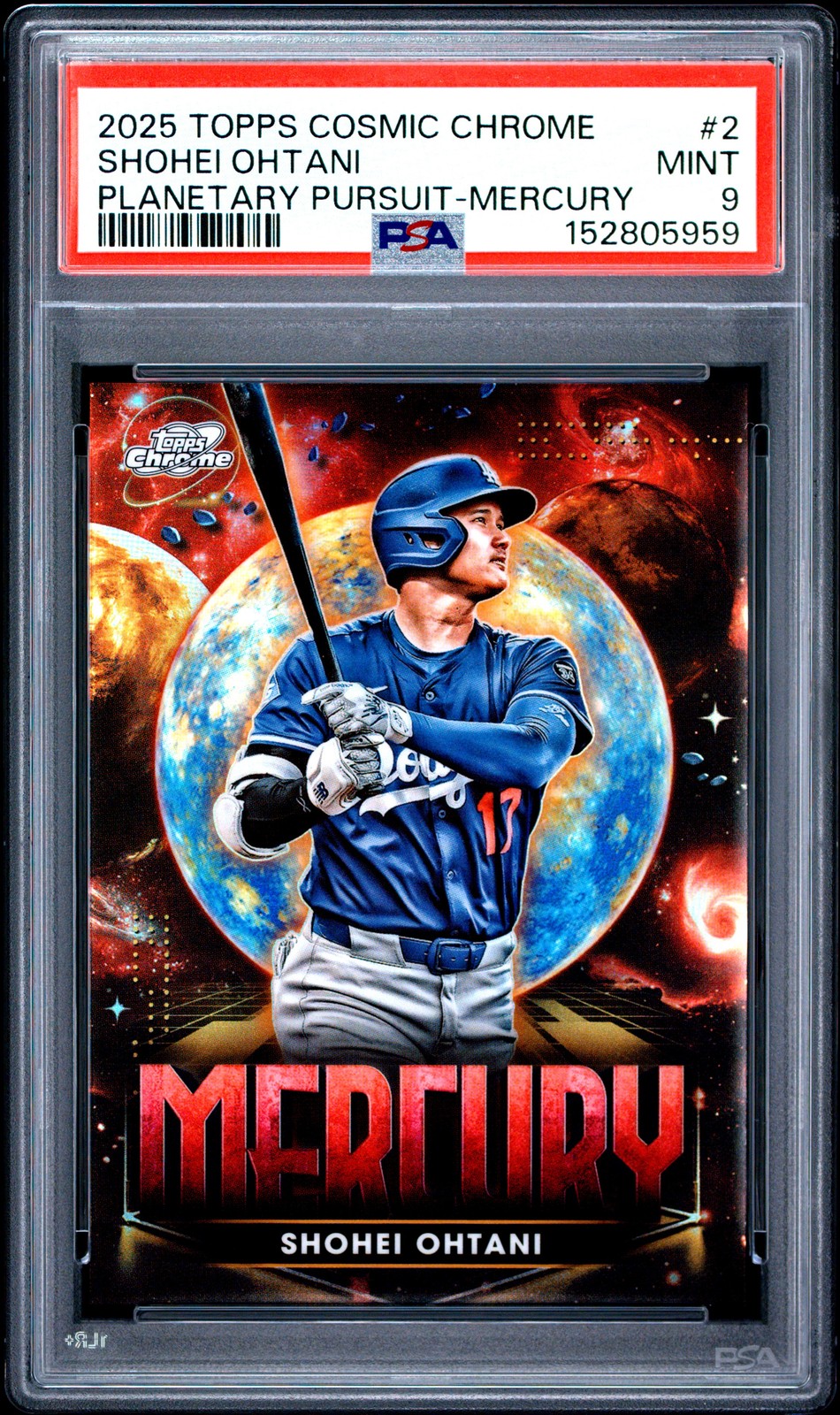 2025 TOPPS COSMIC CHROME PLANETARY PURSUIT MERCURY #2 SHOHEI OHTANI PSA 9