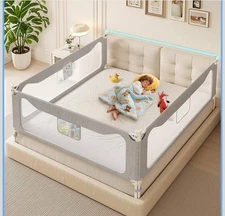 Updated King Size Bed Rail for Toddlers: 3-Side Protection Bedrail