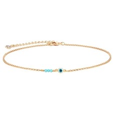 Gold Dainty Evil Eye Choker Necklace,14K Gold Plated Cute Tiny Three Blue Tur...