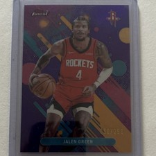 topps finest orange x-fractor /250 jalen green #35 rockets nba 2024-25