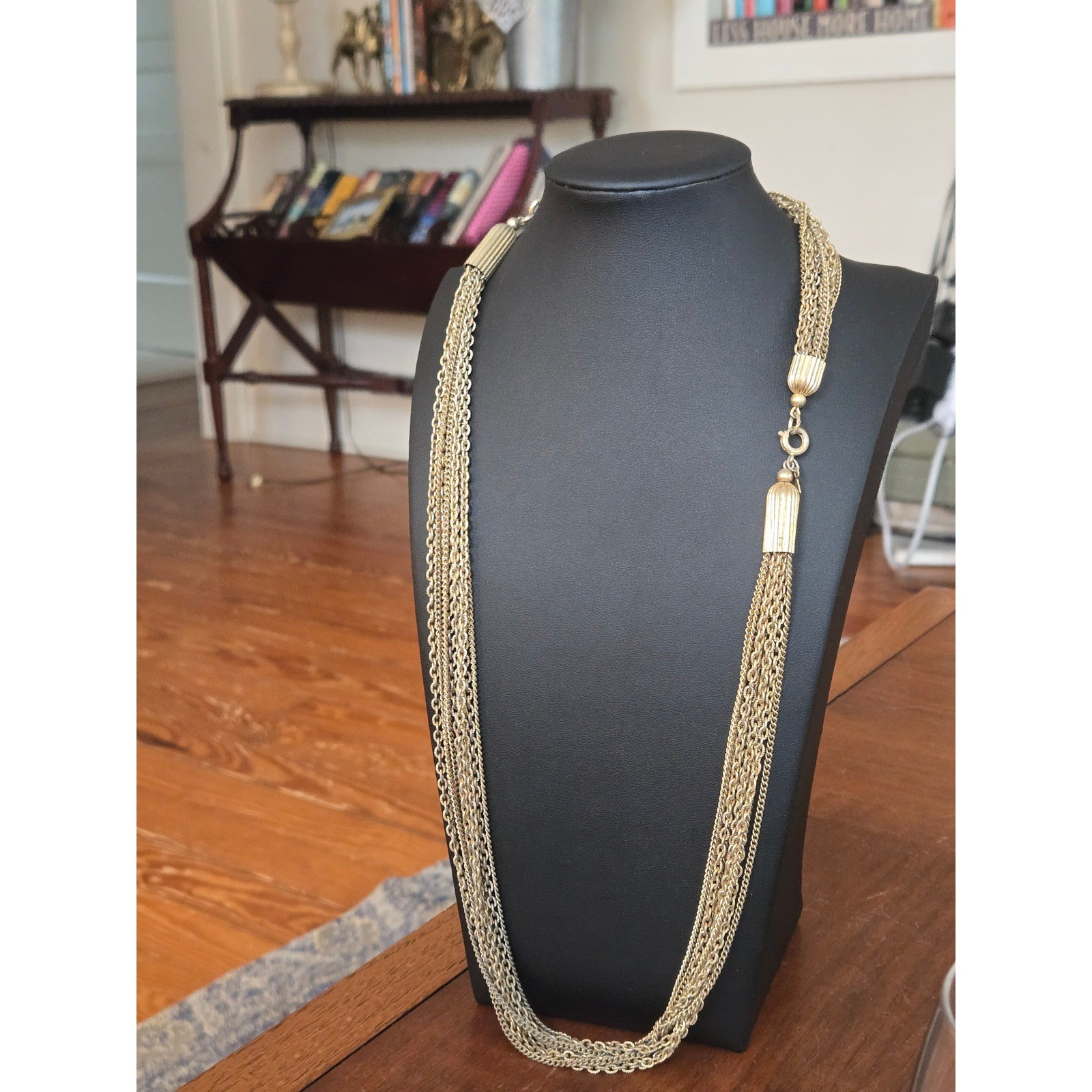 Sarah Coventry Multi-Strand Statement Necklace Go… - image 1