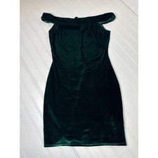 Urban Outfitters Velour Emerald Green Mini Drees Stretchy Quiet Luxury Soft Sz M